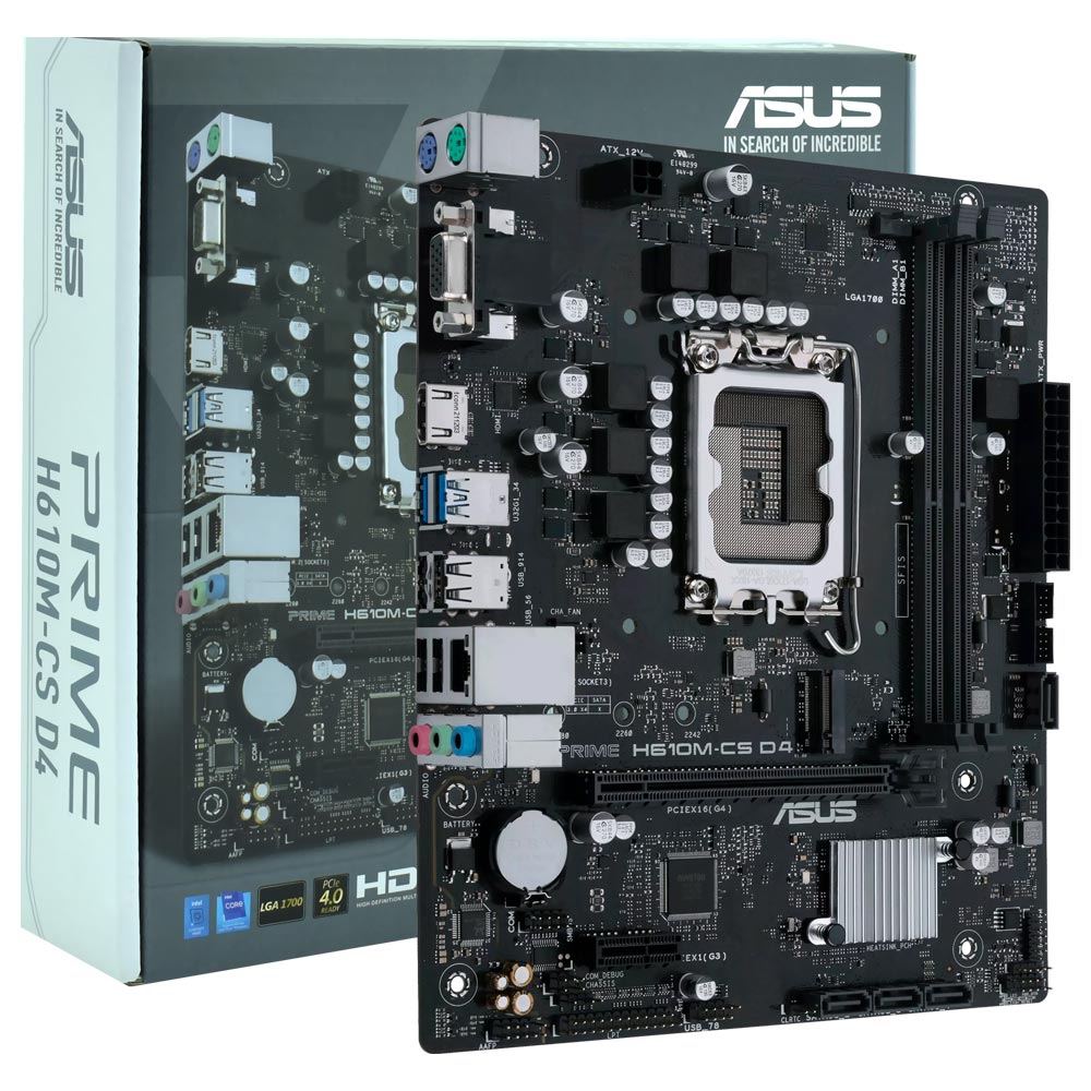 Placa Mãe ASUS Prime H610M-CS D4 Socket 1700 / VGA / DDR4