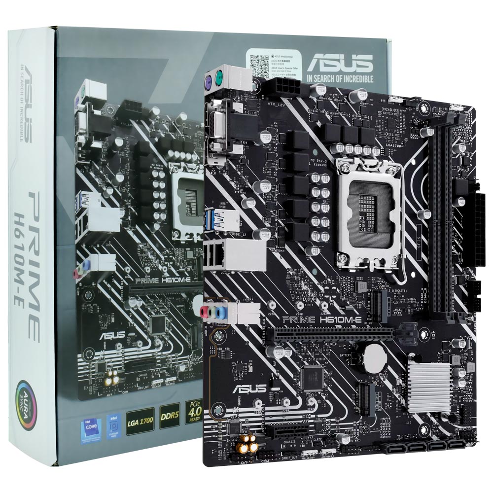 Placa Mãe ASUS Prime H610M-E Socket LGA 1700 / VGA / DDR5