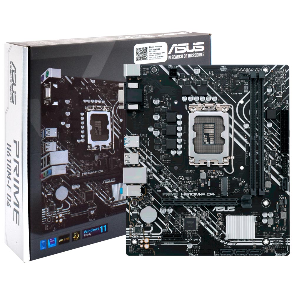 Placa Mãe ASUS Prime H610M-F D4 Socket LGA 1700 / VGA / DDR4 