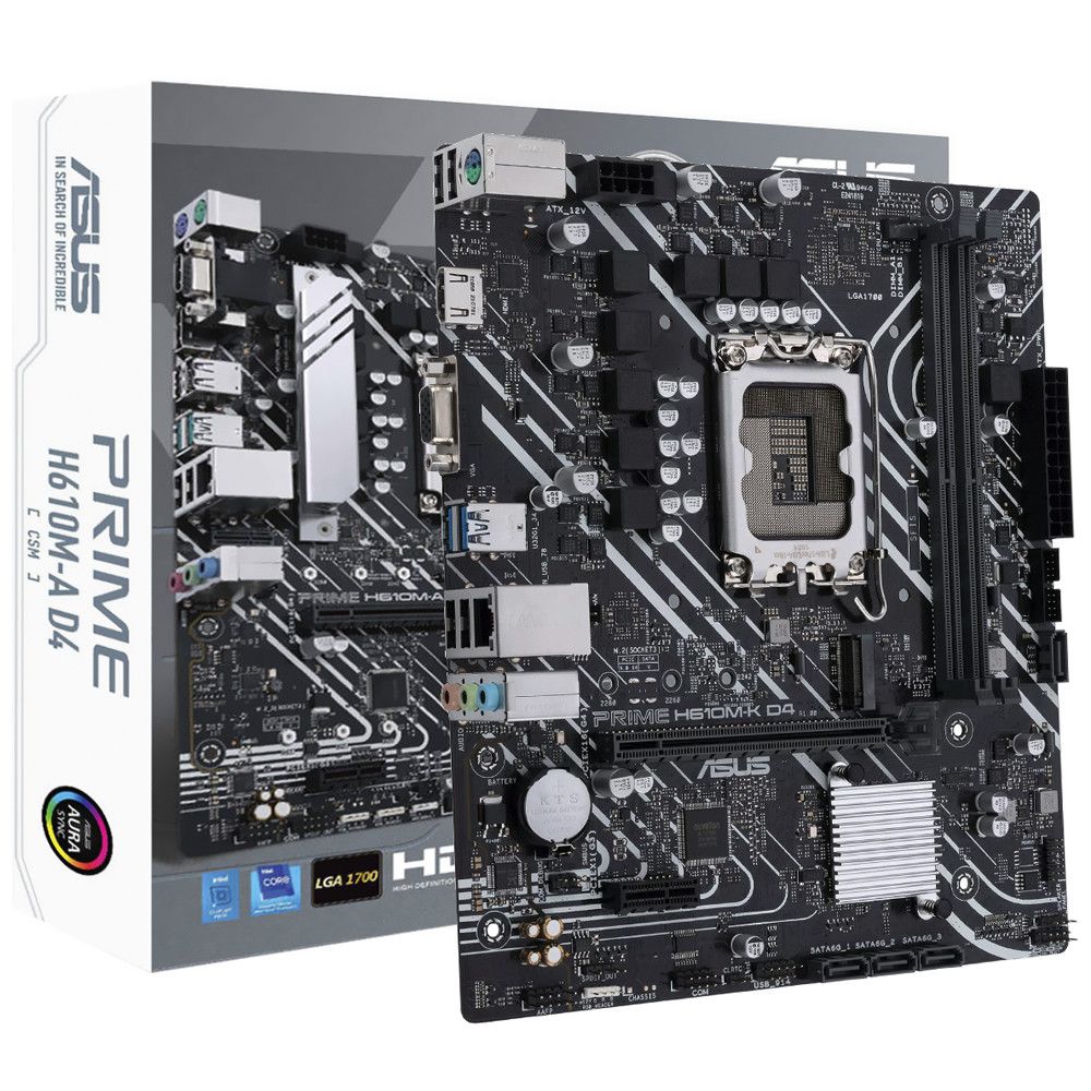 Placa Mãe ASUS Prime H610M-K D4 CSM Socket LGA 1700 / DDR4