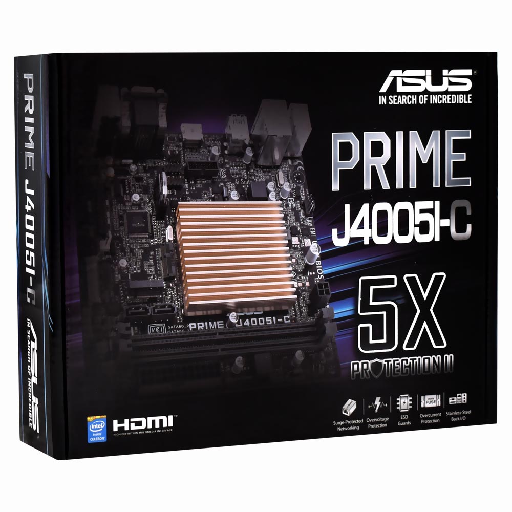 Placa Mãe ASUS Prime J4005I-C + CPU Intel Dual Core J4005 até 2.7GHz VGA / DDR4