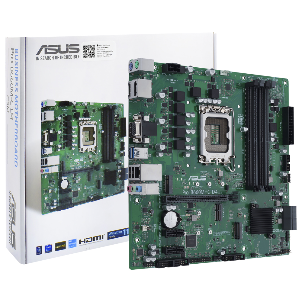 Placa Mãe ASUS Pro B660M-C D4 CSM Socket LGA 1700 / DDR4