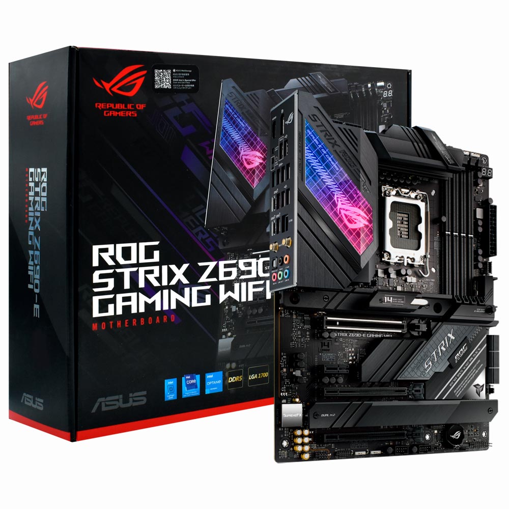 Placa Mãe ASUS ROG Strix Z690-E Gaming Wi-Fi Socket LGA 1700 / DDR5