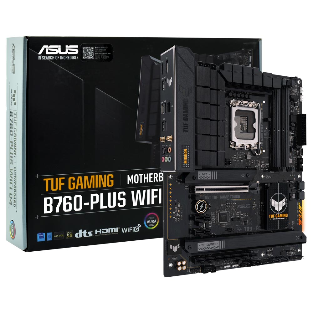Placa Mãe ASUS TUF Gaming B760-PLUS Wi-Fi D4 Socket LGA 1700 / DDR4