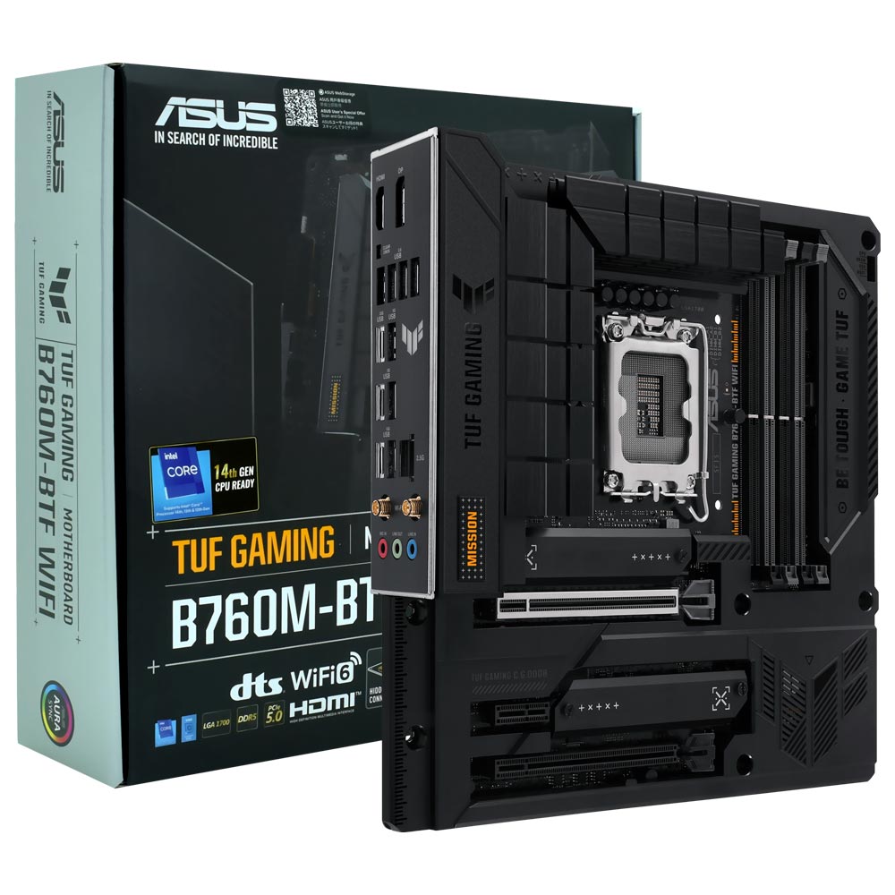 Placa Mãe ASUS TUF Gaming B760M-BTF Wi-Fi Socket LGA 1700 / DDR5