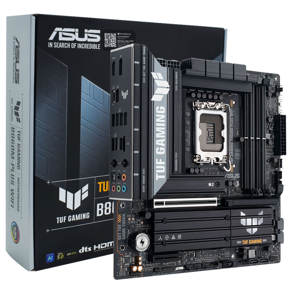 Placa Mãe ASUS TUF Gaming B860M-PLUS Wi-Fi Socket LGA 1851 / DDR5