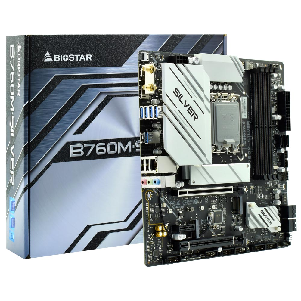 Placa Mãe Biostar B760M-SILVER Socket LGA 1700 / DDR5