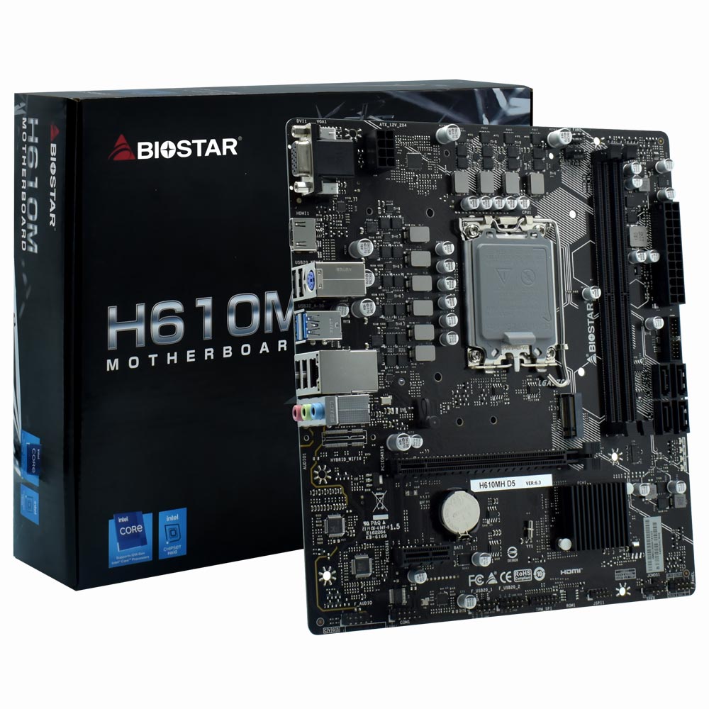 Placa Mãe Biostar H610MH D5 Socket LGA 1700 / VGA / DDR5