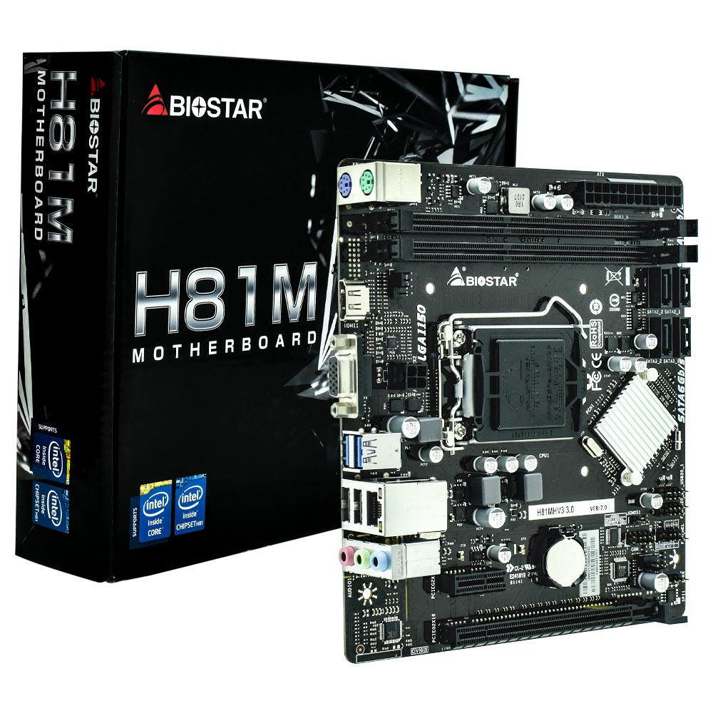 Placa Mãe Biostar H81MHV3 3.0 Socket LGA 1150 / VGA / DDR3