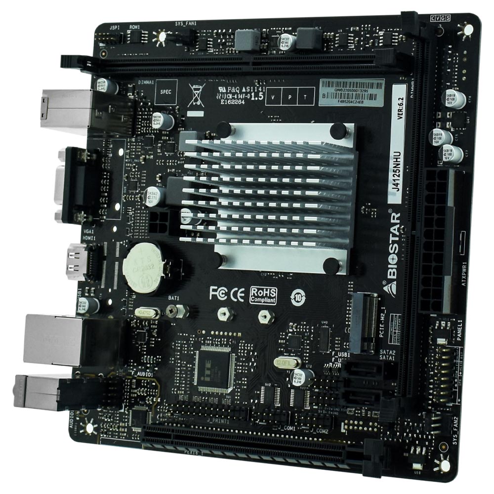 Placa Mãe Biostar J4125NHU + CPU Intel Celeron até 2.5GHz VGA / DDR4