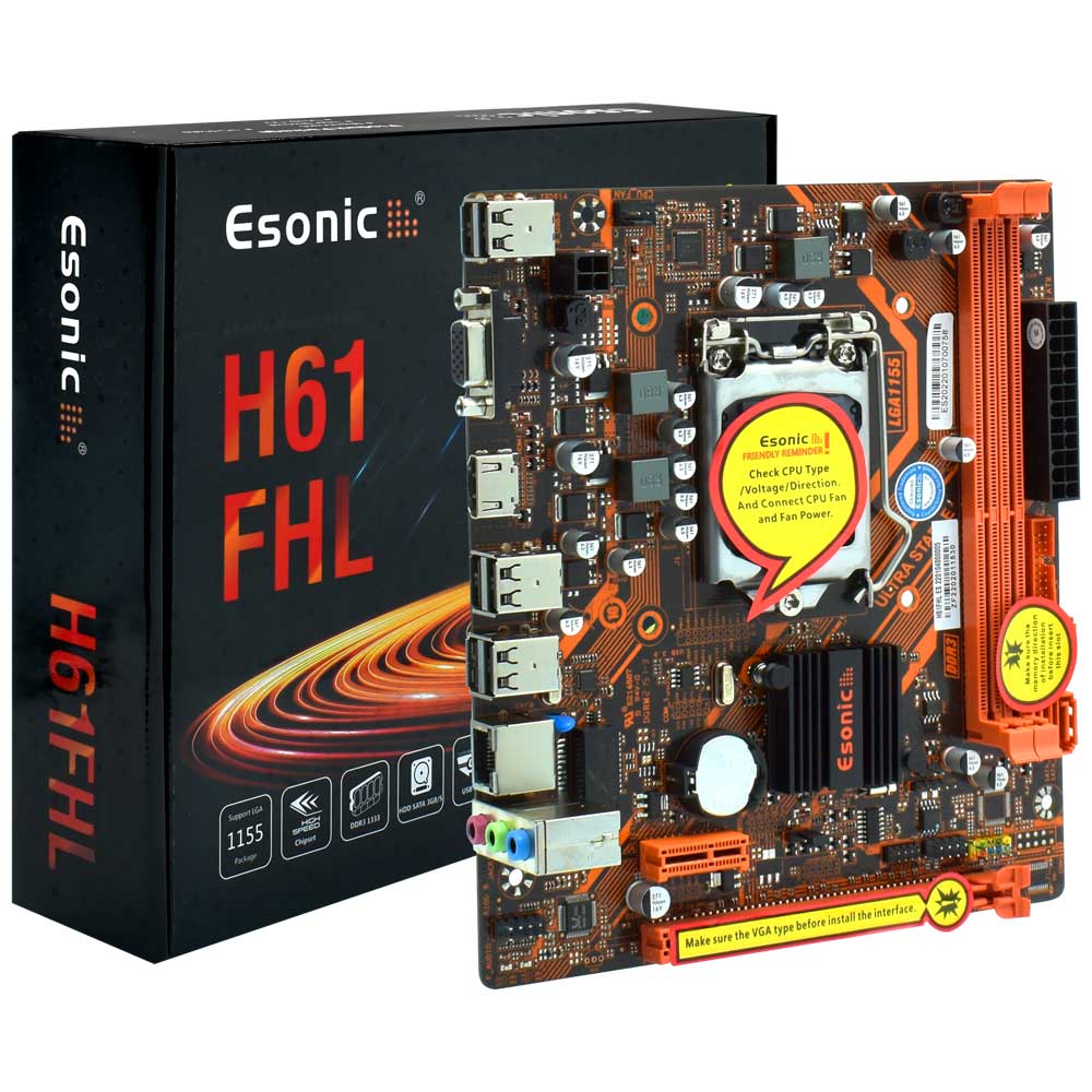 Placa Mãe Esonic H61FHL Socket LGA 1155 / VGA / DDR3 no Paraguai ...