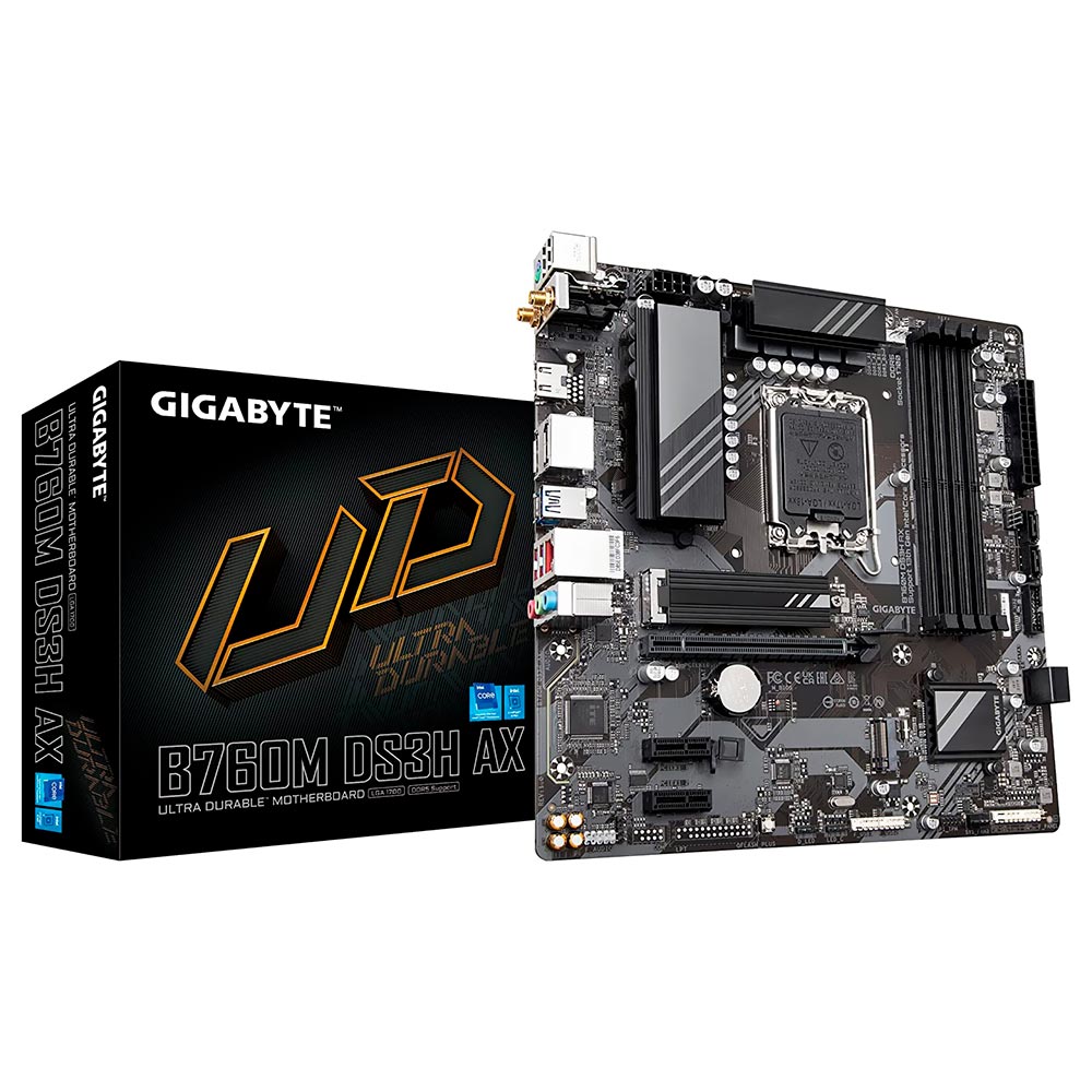 Placa Mãe Gigabyte B760M DS3H AX Socket LGA 1700 / DDR5