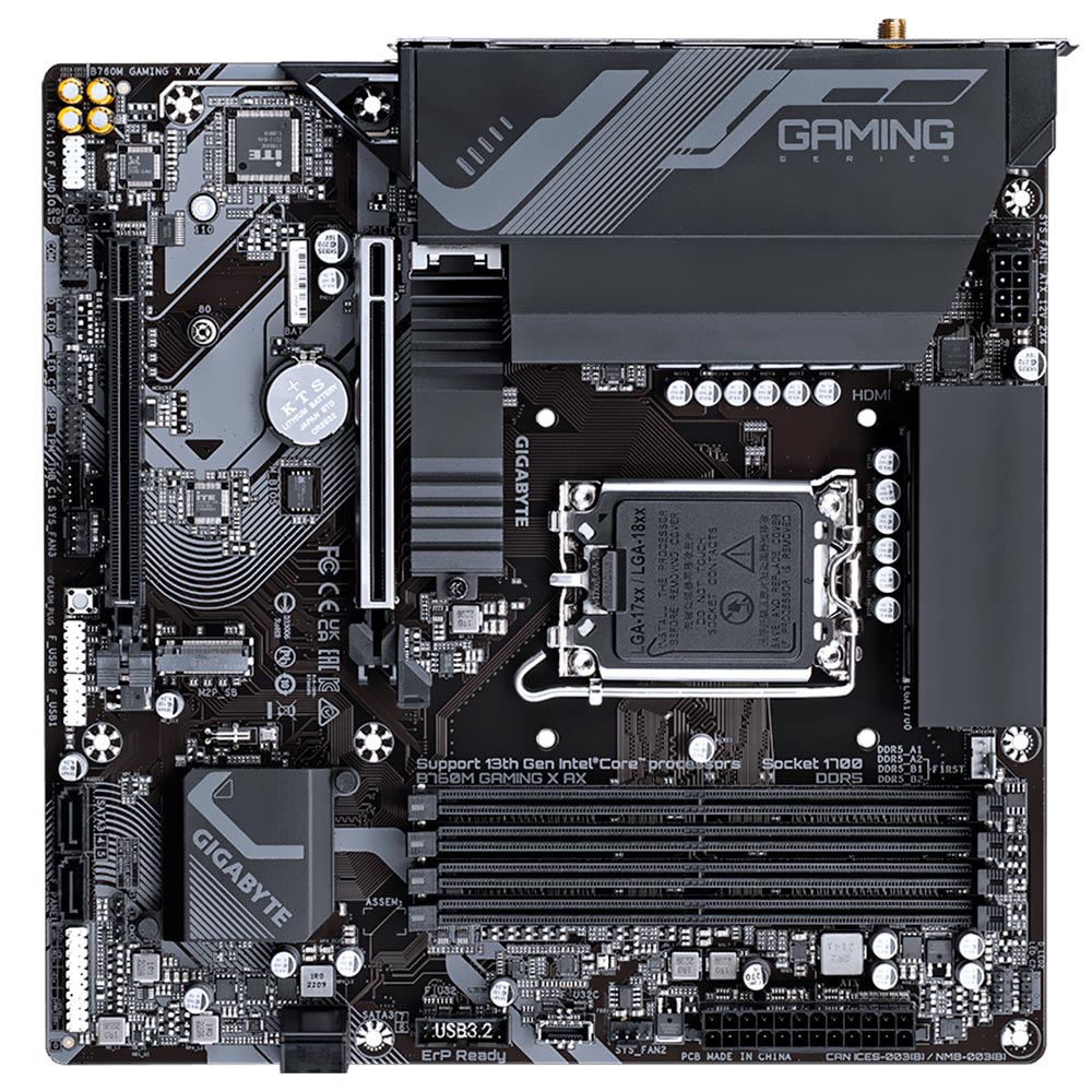 Placa Mãe Gigabyte B760M Gaming X AX Socket LGA 1700 / DDR5