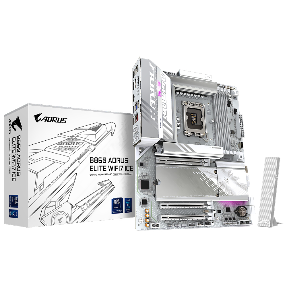Placa Mãe Gigabyte B860 AORUS Elite Wi-Fi 7 Ice Socket LGA 1851 / DDR5