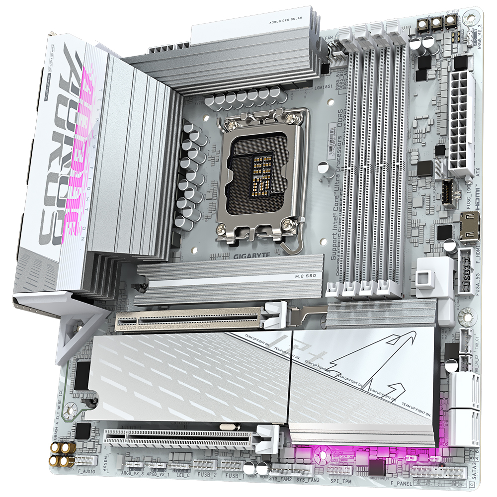 Placa Mãe Gigabyte B860M AORUS Elite Wi-Fi 6E Ice Socket LGA 1851 / DDR5