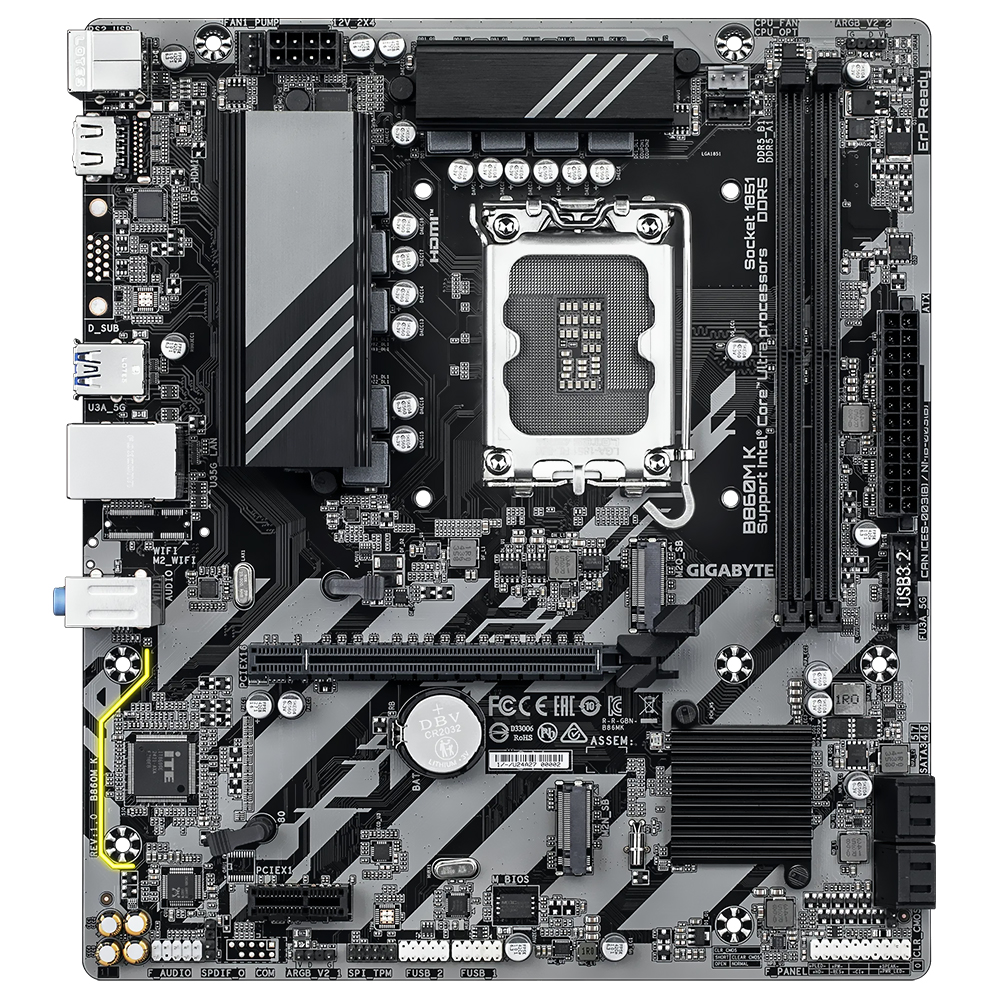 Placa Mãe Gigabyte B860M K Socket LGA 1851 / DDR5