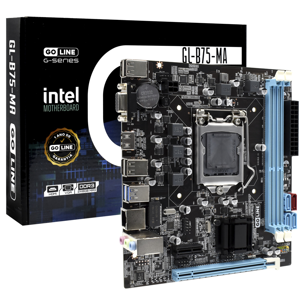 Placa Mãe GoLine GL-B75-MA Socket LGA 1155 / VGA / DDR3 