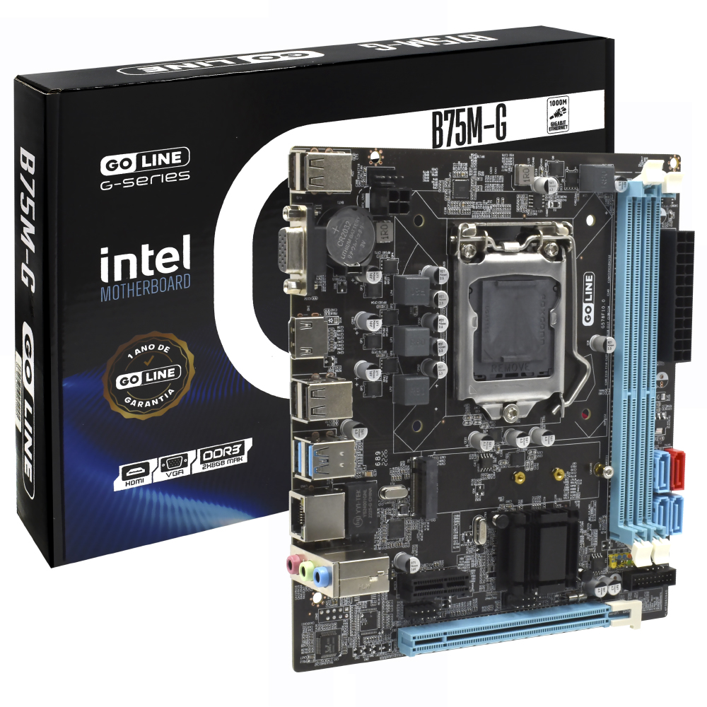 Placa Mãe GoLine GL-B75M-G Socket LGA 1155 / VGA / DDR3