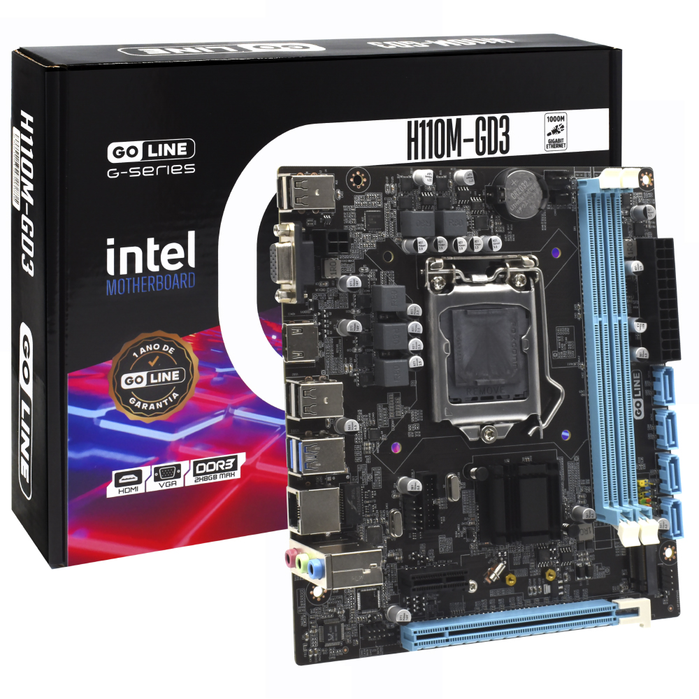 Placa Mãe GoLine GL-H110M-GD3 Socket LGA 1151 / VGA / DDR3