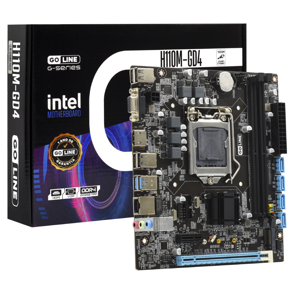 Placa Mãe GoLine GL-H110M-GD4 Socket LGA 1151 / VGA / DDR4