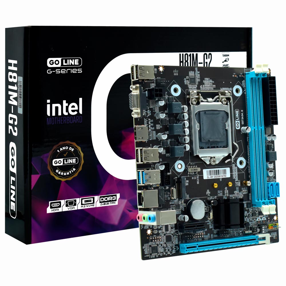 Placa Mãe GoLine GL-H81M-G2 Socket LGA 1150 / VGA / DDR3