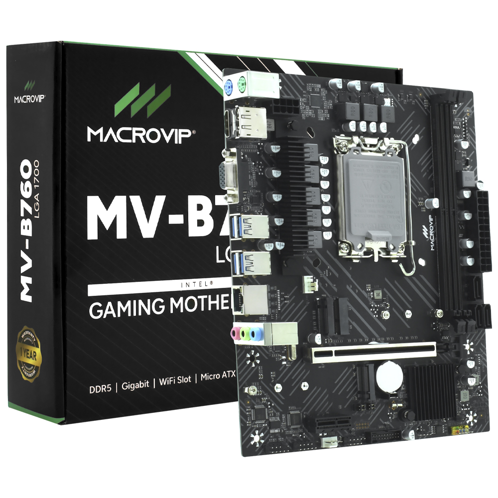 Placa Mãe Macrovip MV-B760 Socket LGA 1700 / VGA / DDR5