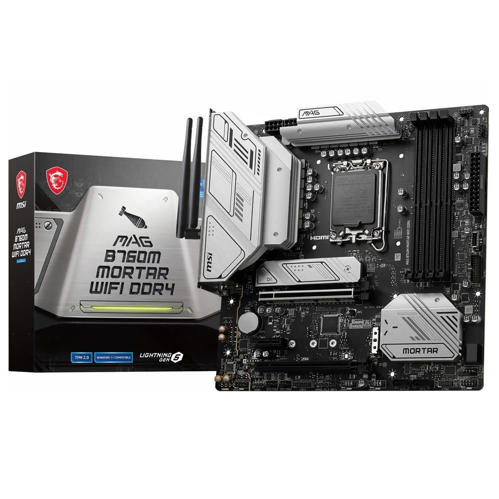 Placa Mãe MSI MAG B760M Mortar Wi-Fi DDR4 Socket LGA 1700 / DDR4