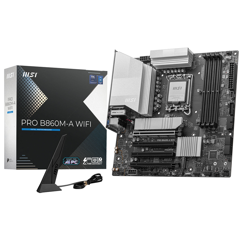 Placa Mãe MSI Pro B860M-A Wi-Fi Socket LGA 1851 / DDR5