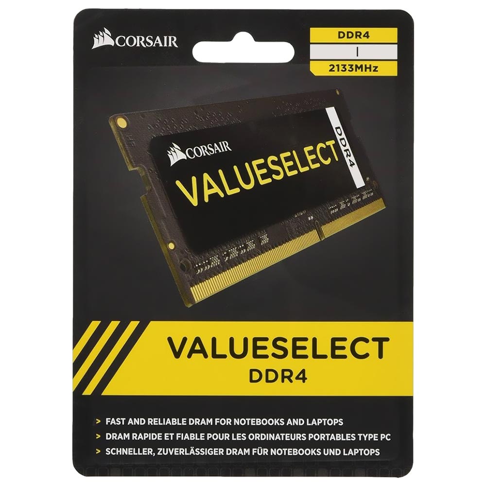 Memória RAM Corsair Valueselect DDR4 4GB 2133MHz - Preto (CMSO4GX4M1A2133C15)