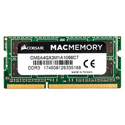 Memória RAM para MacBook Corsair DDR3 4GB 1066MHz - CMSA4GX3M1A1066C7