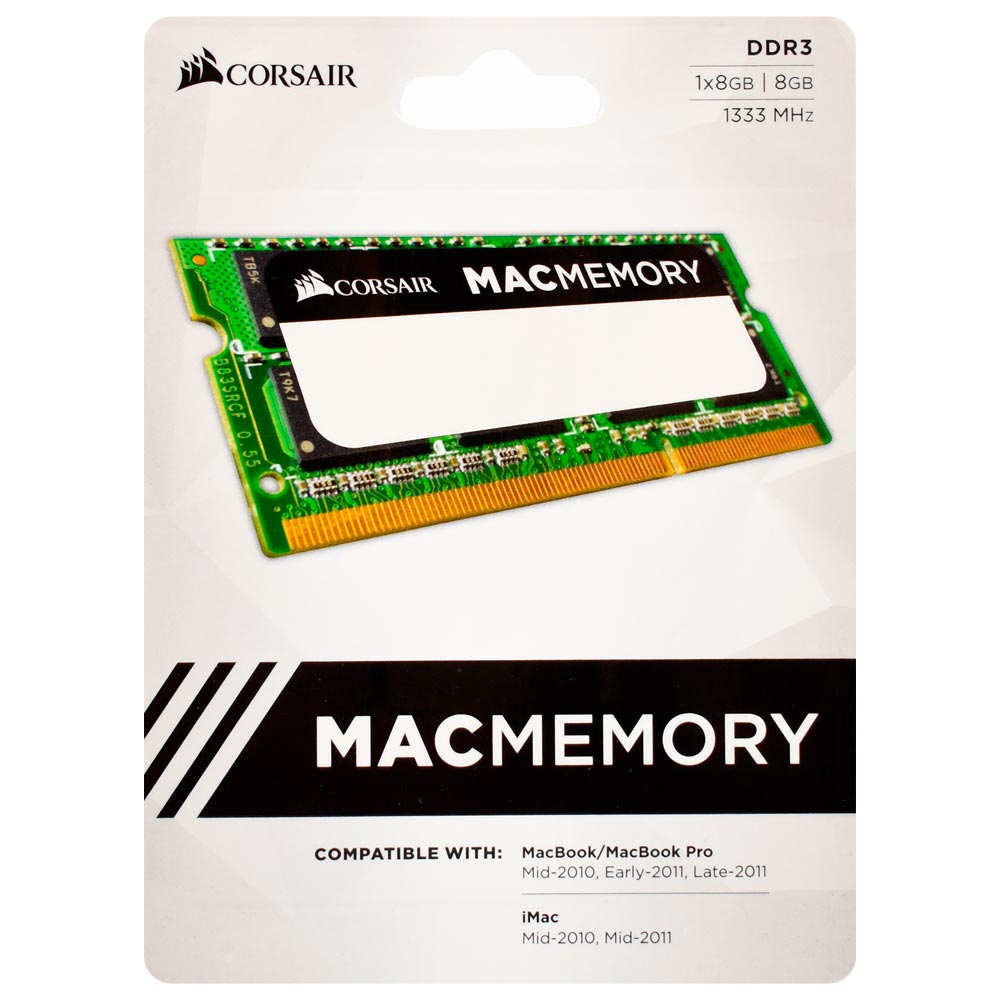 Memória RAM para MacBook Corsair DDR3 8GB 1333MHz - CMSA8GX3M1A1333C9