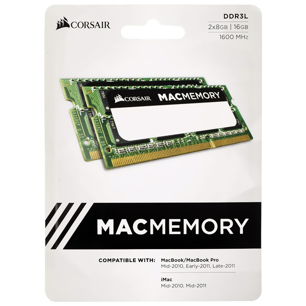 Memória RAM para MacBook Corsair DDR3L 16GB 1600MHz - CMSA16GX3M2A1600C11