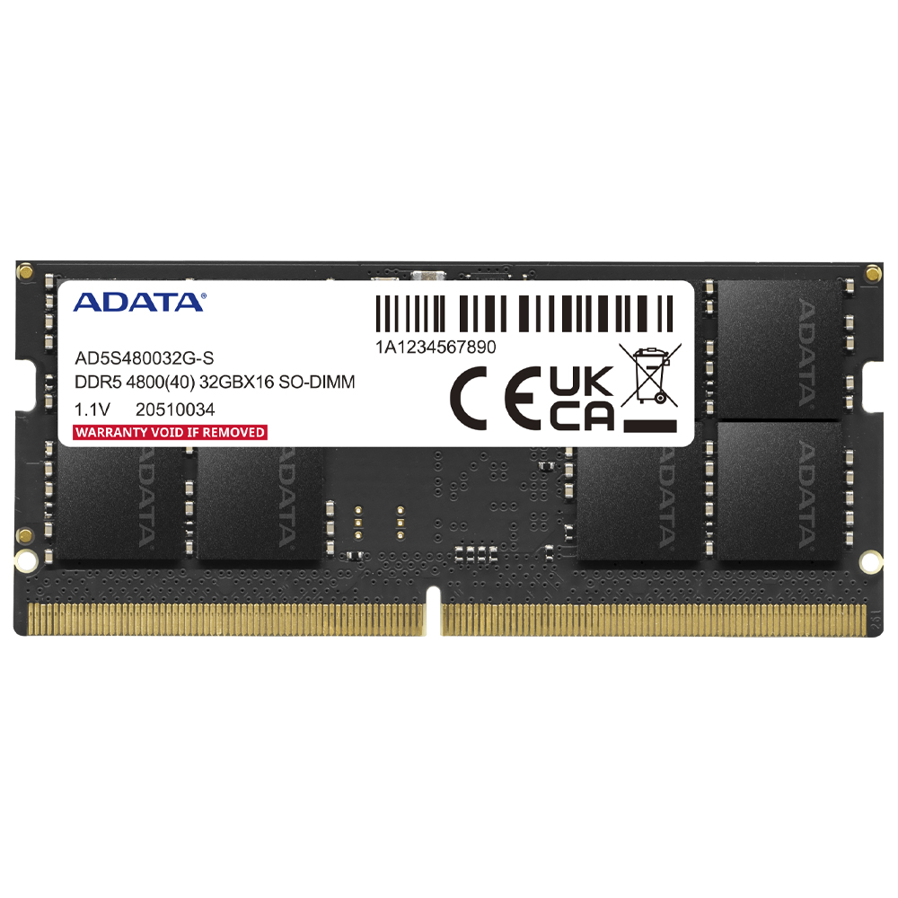 Memória RAM para Notebook ADATA DDR5 32GB 4800MHz - AD5S480032G-S