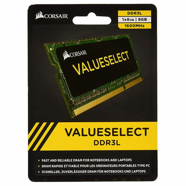 Memória RAM para Notebook Corsair Value Select DDR3L 8GB 1600MHz - CMSO8GX3M1C1600C11