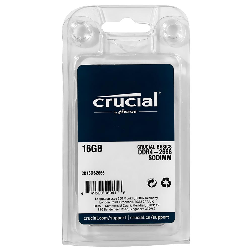 Memória RAM para Notebook Crucial DDR4 16GB 2666MHz - CB16GS2666