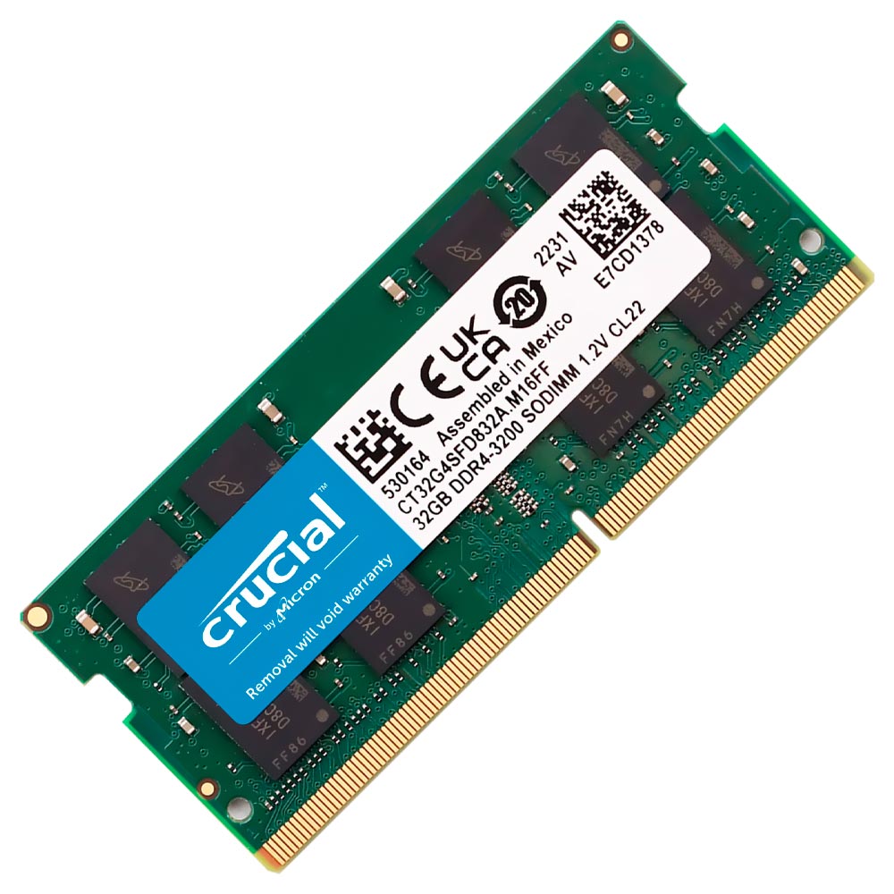 Memória RAM para Notebook Crucial DDR4 32GB 3200MHz - CT32G4SFD832A