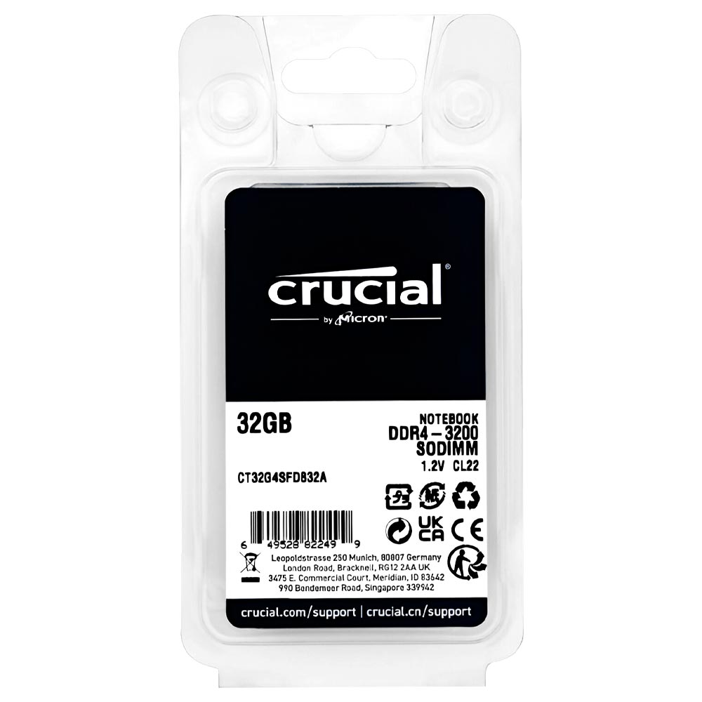 Memória RAM para Notebook Crucial DDR4 32GB 3200MHz - CT32G4SFD832A