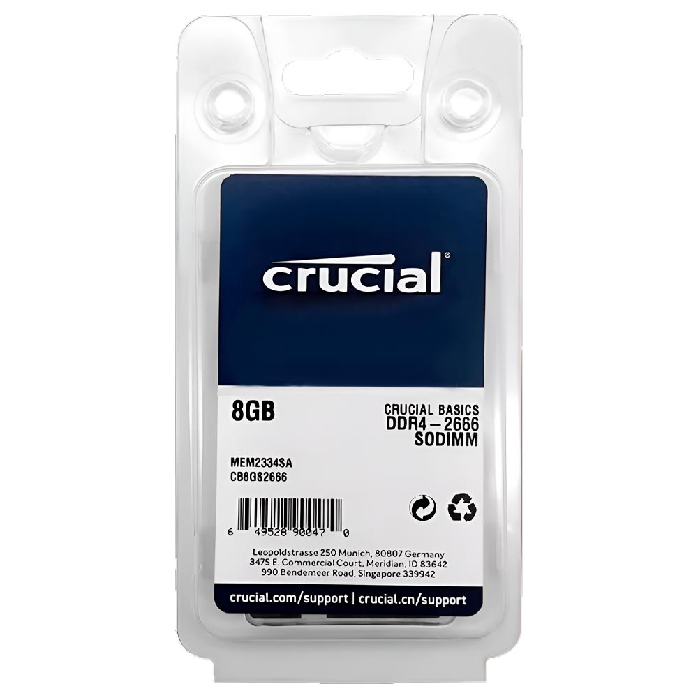 Memória RAM para Notebook Crucial DDR4 8GB 2666MHz - CB8GS2666