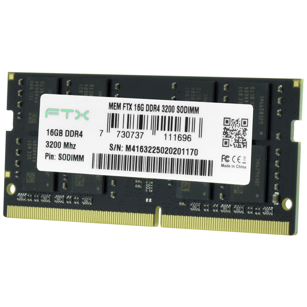 Memória RAM para Notebook FTX DDR4 16GB 3200MHz - 111696