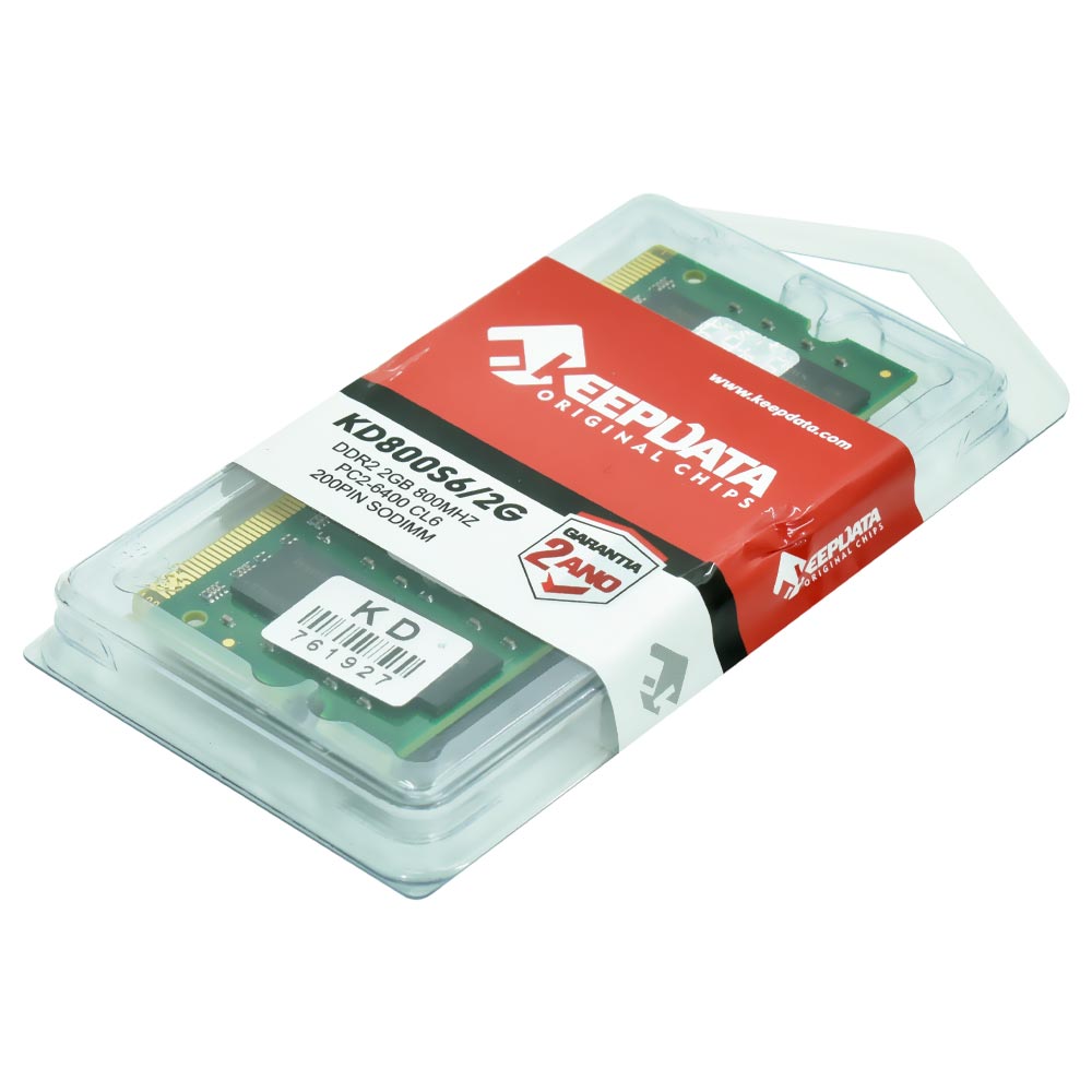 Memória RAM para Notebook Keepdata DDR2 2GB 800MHz - KD800S6/2G