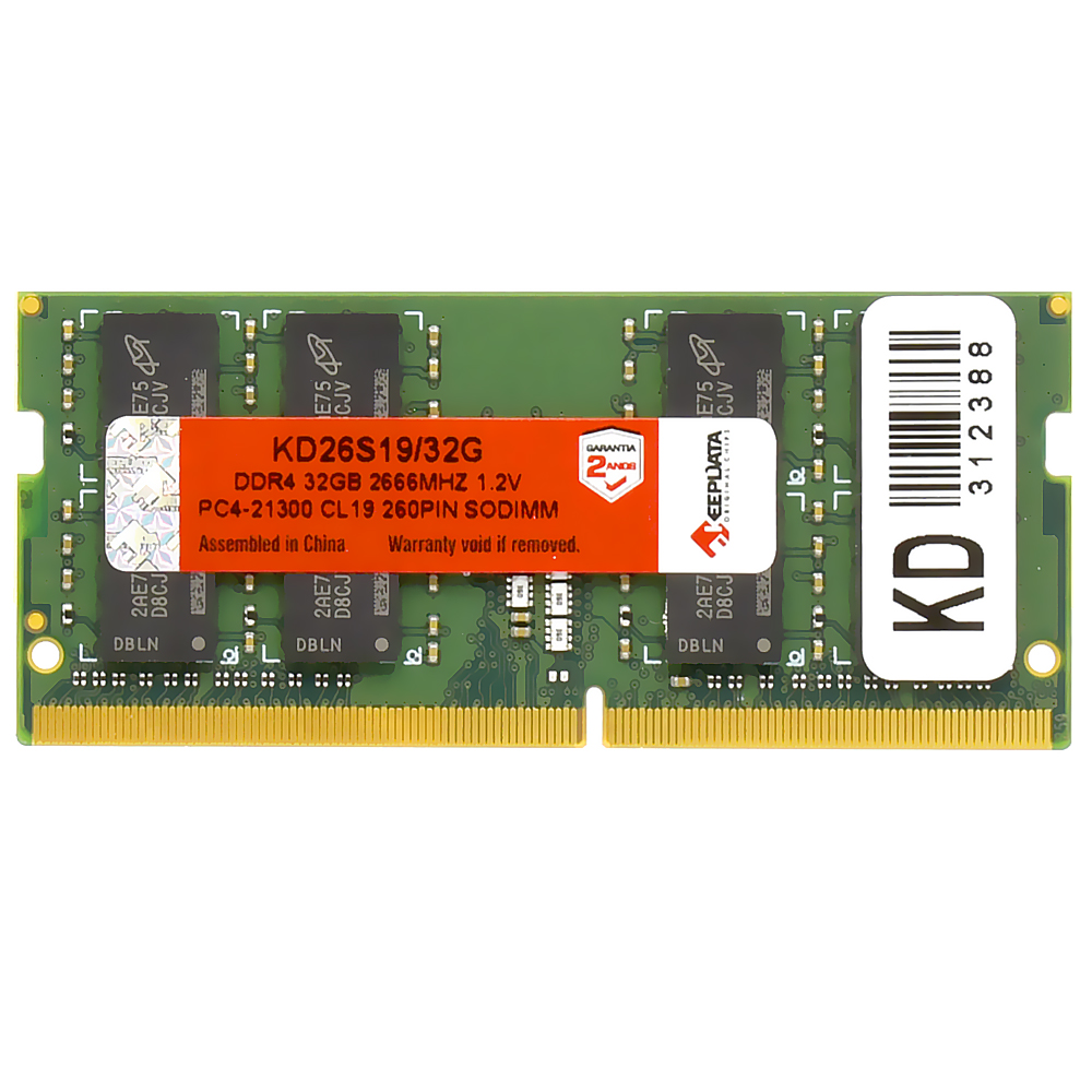 Memória RAM para Notebook Keepdata DDR4 32GB 2666MHz - KD26S19/32G