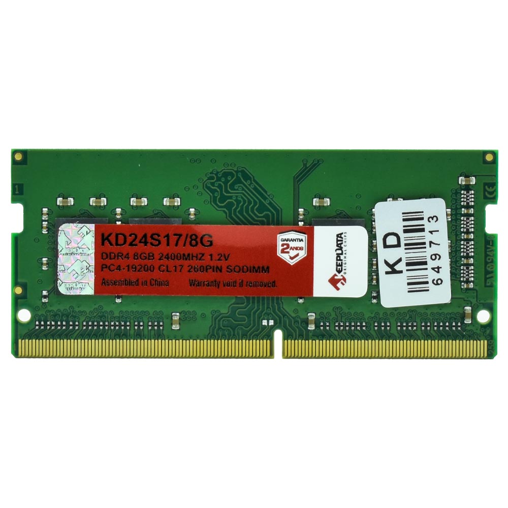 Memória RAM para Notebook Keepdata DDR4 8GB 2400MHz - KD24S17/8G