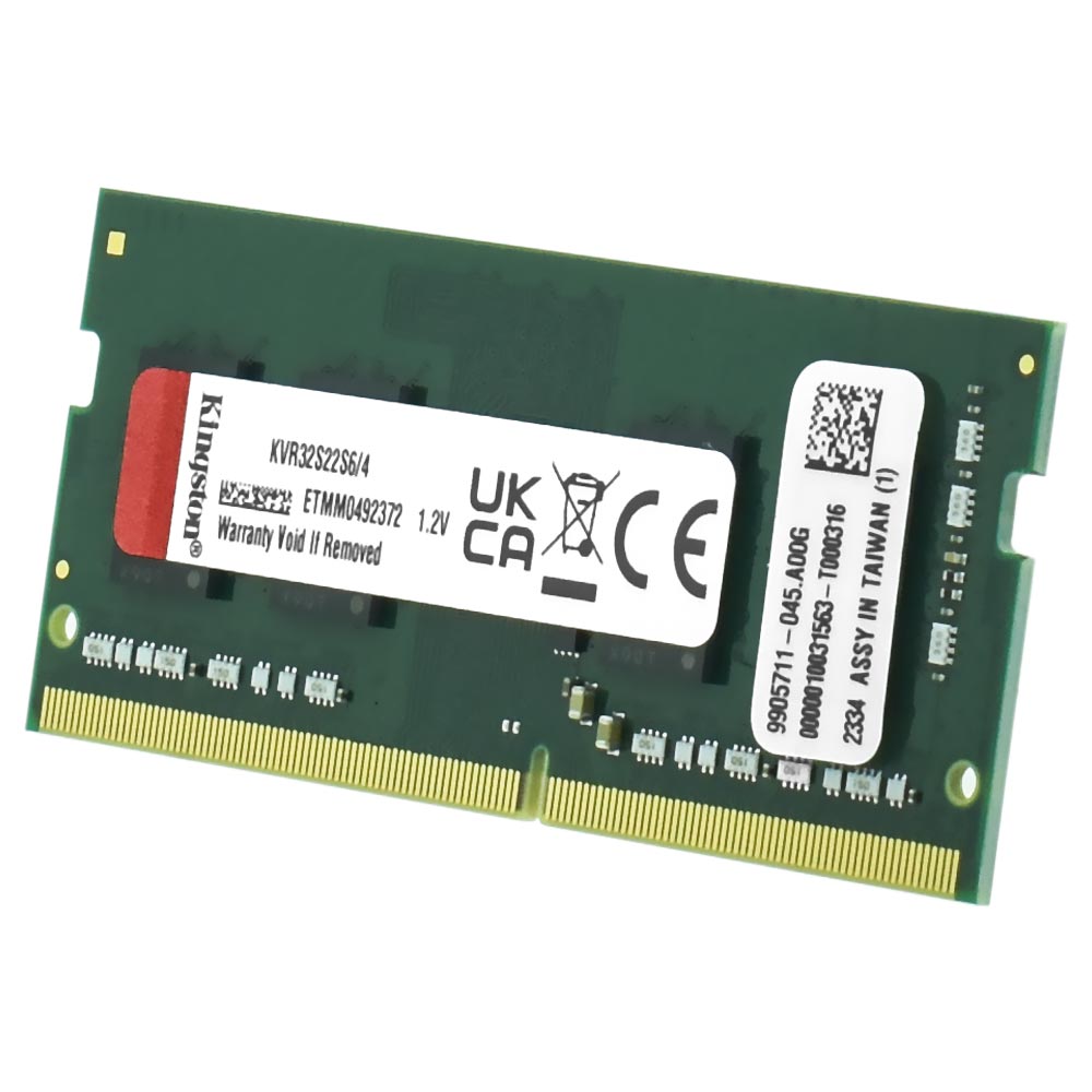 Memória RAM para Notebook Kingston DDR4 4GB 3200MHz - KVR32S22S6/4 