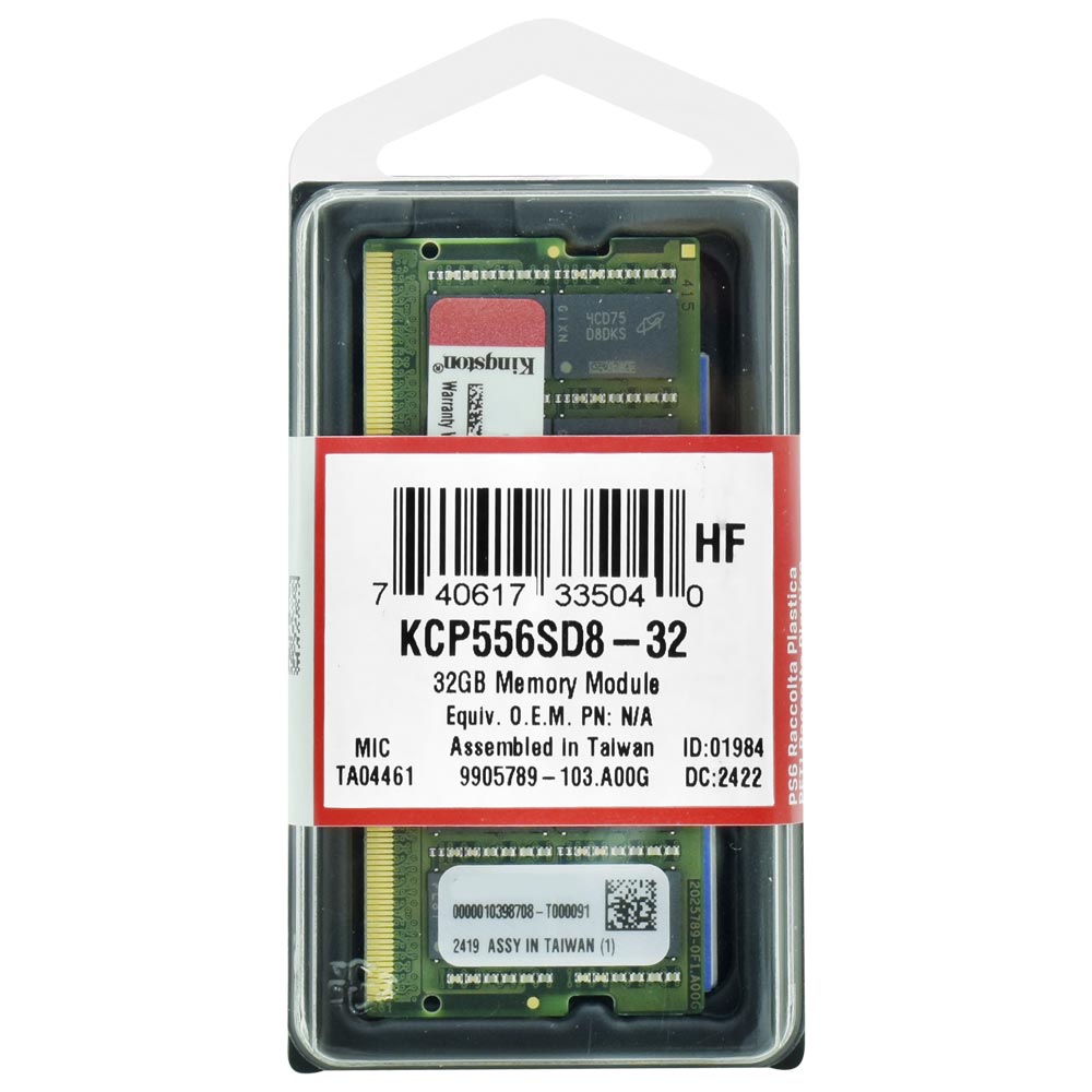 Memória RAM para Notebook Kingston DDR5 32GB 5600MHz - KCP556SD8
