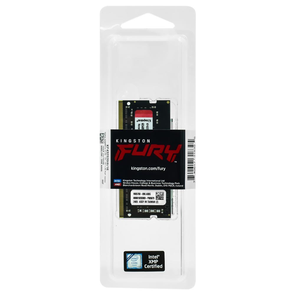 Memória RAM para Notebook Kingston Fury Impact DDR4 16GB 3200MHz - Preto (KF432S20IB/16)