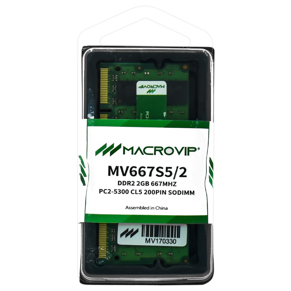Memória RAM para Notebook Macrovip DDR2 2GB 667MHz - MV667S5/2