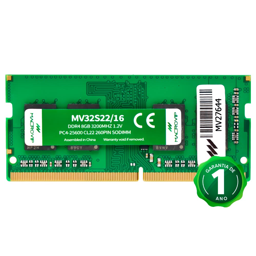 Memória RAM para Notebook Macrovip DDR4 16GB 3200MHz - MV32S22/16 