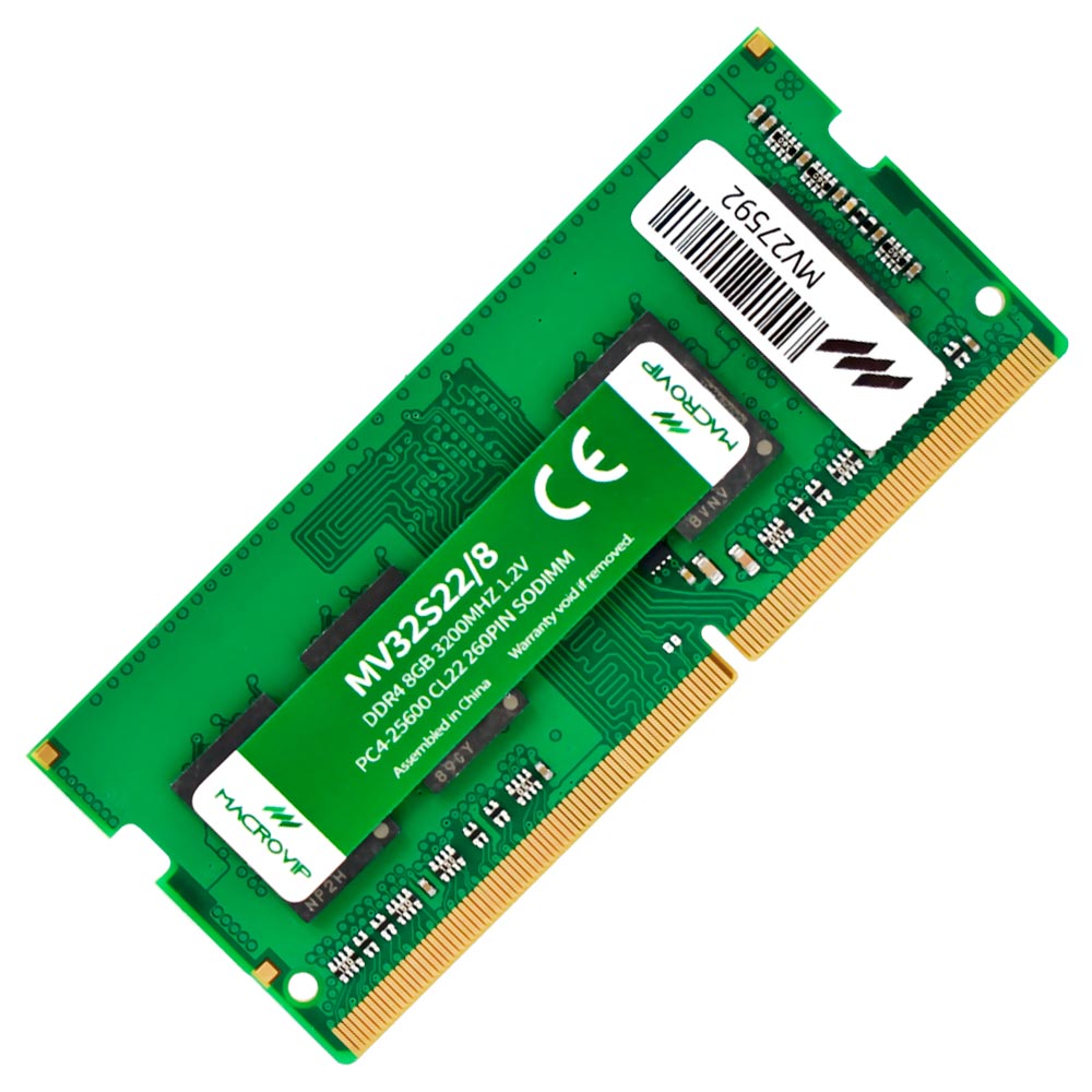 Memória RAM para Notebook Macrovip DDR4 8GB 3200MHz - MV32S22/8