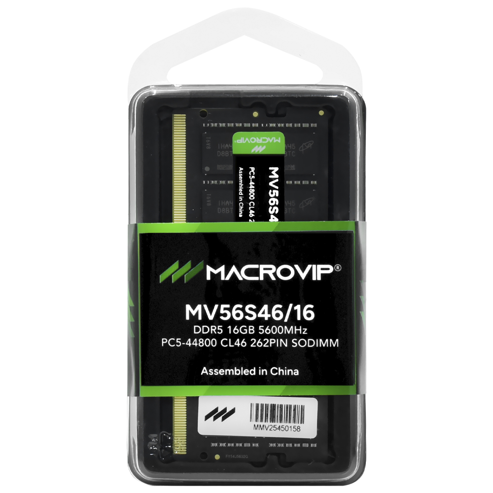 Memória RAM para Notebook Macrovip DDR5 16GB 5600MHz - MV56S46/16