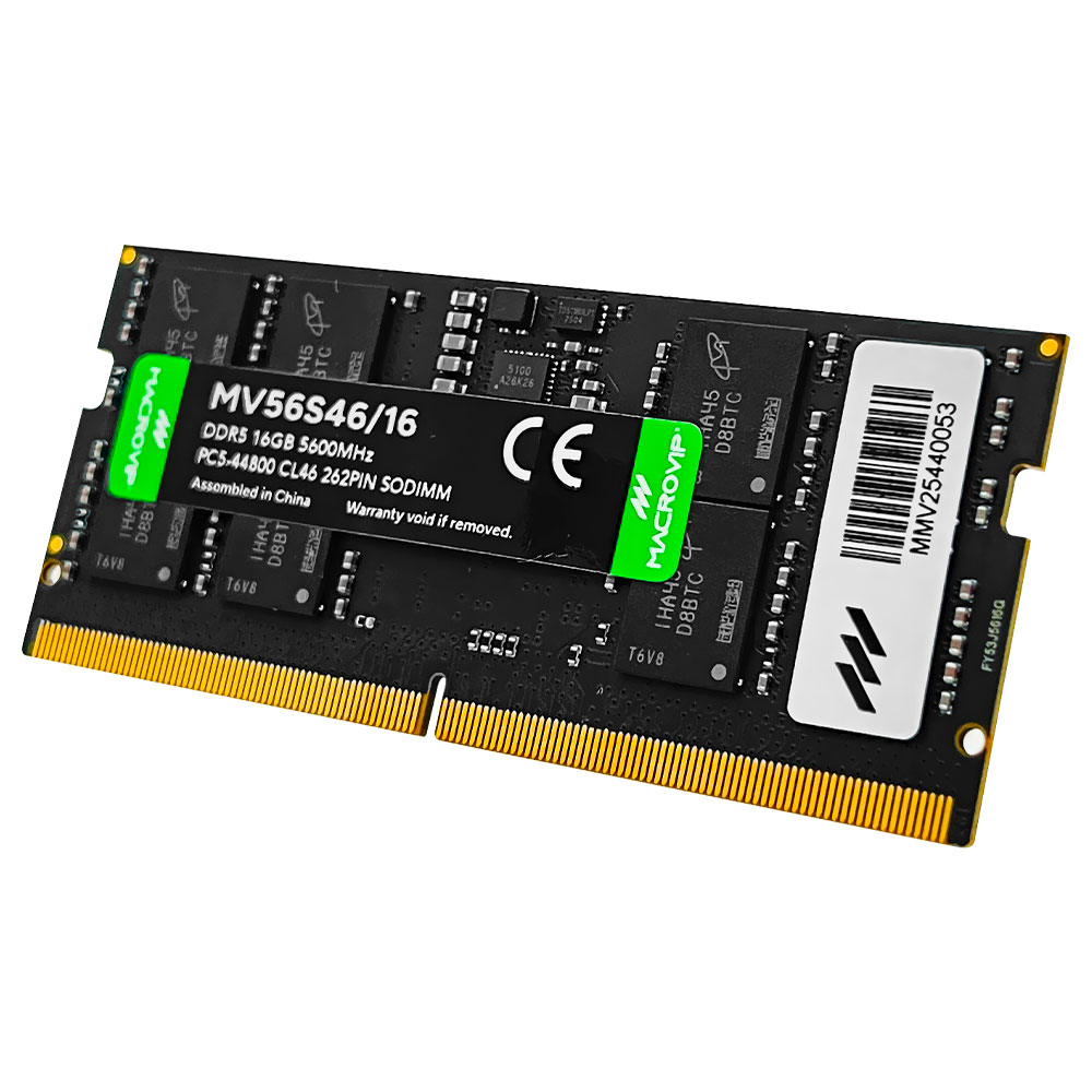 Memória RAM para Notebook Macrovip DDR5 16GB 5600MHz - MV56S46/16